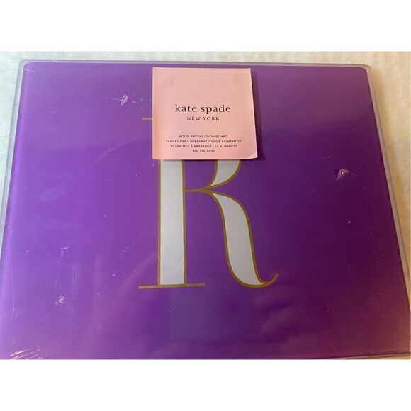 Kate Spade Purple R Monogrammed Food Preparation Board - Picture 2 of 4